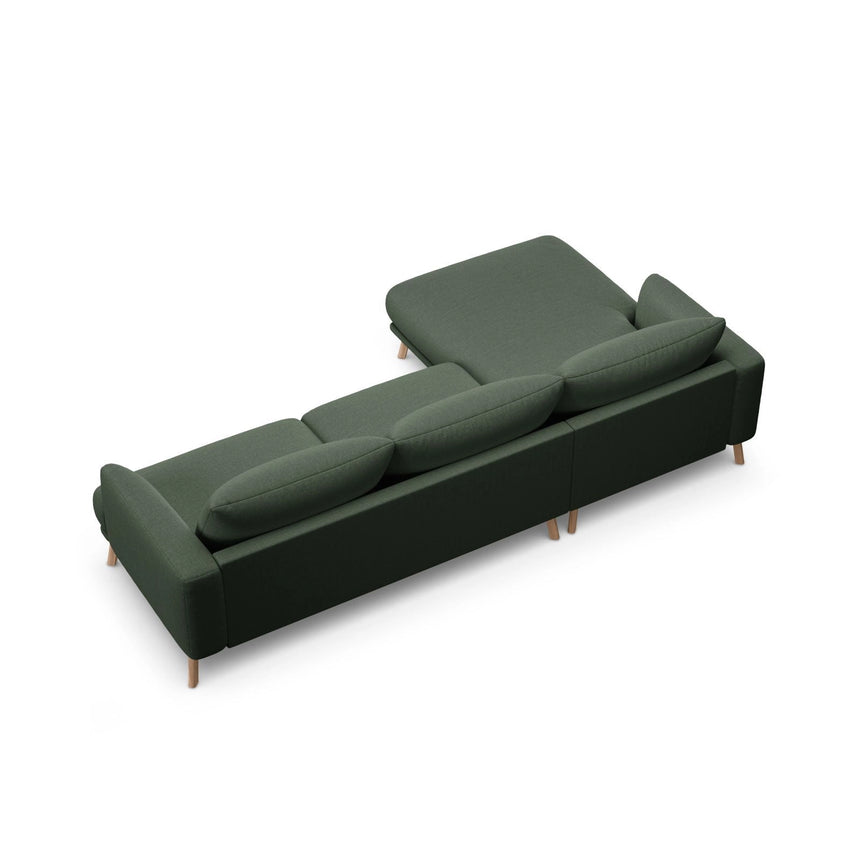 Naomi 4-Sitzer Ecksofa, Linke Seite, aus Strukturierter Stoff in Moosgrün (Liberty 12), 285x170 cm von Micadoni – Bild 5