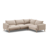 Naomi 4-Sitzer Ecksofa, Rechte Seite, aus Samt in Beige (Salvador 1), 280x195 cm von Micadoni – Bild 4