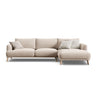 Naomi 4-Sitzer Ecksofa, Rechte Seite, aus Samt in Beige (Salvador 1), 285x170 cm von Micadoni – Bild 1