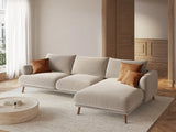 Naomi 4-Sitzer Ecksofa, Rechte Seite, aus Samt in Beige (Salvador 1), 285x170 cm von Micadoni – Bild 2