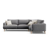 Naomi 4-Sitzer Ecksofa, Rechte Seite, aus Samt in Grau (Salvador 17), 280x195 cm von Micadoni – Bild 1