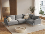 Naomi 4-Sitzer Ecksofa, Rechte Seite, aus Samt in Grau (Salvador 17), 280x195 cm von Micadoni – Bild 2