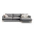 Naomi 4-Sitzer Ecksofa, Rechte Seite, aus Samt in Grau (Salvador 17), 285x170 cm von Micadoni – Bild 1