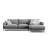 Naomi 4-Sitzer Ecksofa, Rechte Seite, aus Samt in Grau (Salvador 17), 285x170 cm von Micadoni – Bild 1