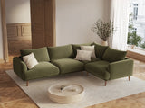 Naomi 4-Sitzer Ecksofa, Rechte Seite, aus Samt in Grün (Salvador 8), 280x195 cm von Micadoni – Bild 2