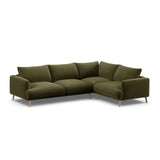 Naomi 4-Sitzer Ecksofa, Rechte Seite, aus Samt in Grün (Salvador 8), 280x195 cm von Micadoni – Bild 4