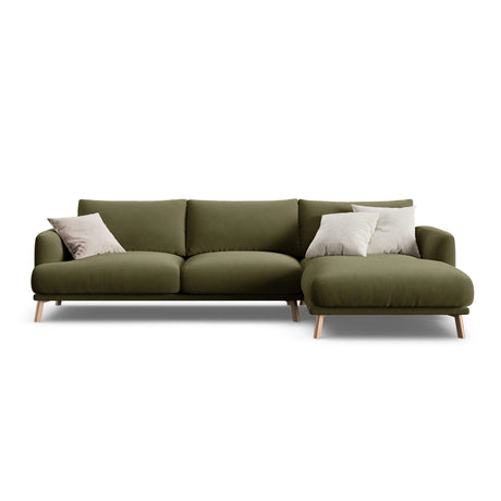 Naomi 4-Sitzer Ecksofa, Rechte Seite, aus Samt in Grün (Salvador 8), 285x170 cm von Micadoni – Bild 1