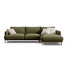 Naomi 4-Sitzer Ecksofa, Rechte Seite, aus Samt in Grün (Salvador 8), 285x170 cm von Micadoni – Bild 1