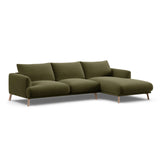 Naomi 4-Sitzer Ecksofa, Rechte Seite, aus Samt in Grün (Salvador 8), 285x170 cm von Micadoni – Bild 4