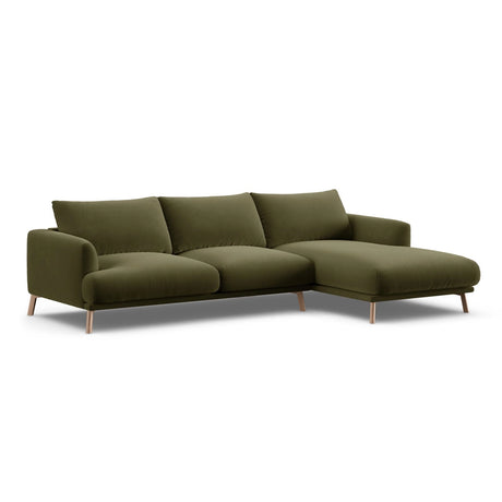 Naomi 4-Sitzer Ecksofa, Rechte Seite, aus Samt in Grün (Salvador 8), 285x170 cm von Micadoni – Bild 4