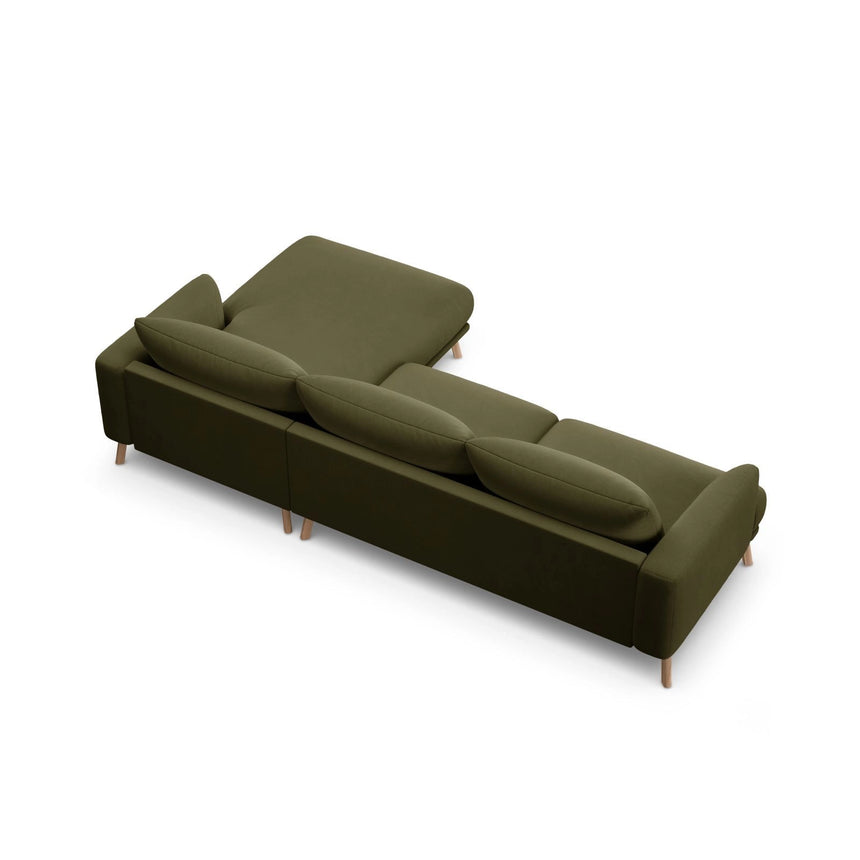 Naomi 4-Sitzer Ecksofa, Rechte Seite, aus Samt in Grün (Salvador 8), 285x170 cm von Micadoni – Bild 5