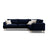 Naomi 4-Sitzer Ecksofa, Rechte Seite, aus Samt in Königsblau (Salvador 5), 280x195 cm von Micadoni – Bild 1