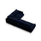 Naomi 4-Sitzer Ecksofa, Rechte Seite, aus Samt in Königsblau (Salvador 5), 280x195 cm von Micadoni – Bild 5