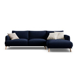 Naomi 4-Sitzer Ecksofa, Rechte Seite, aus Samt in Königsblau (Salvador 5), 285x170 cm von Micadoni – Bild 1