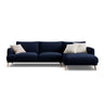 Naomi 4-Sitzer Ecksofa, Rechte Seite, aus Samt in Königsblau (Salvador 5), 285x170 cm von Micadoni – Bild 1