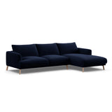 Naomi 4-Sitzer Ecksofa, Rechte Seite, aus Samt in Königsblau (Salvador 5), 285x170 cm von Micadoni – Bild 4
