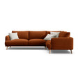 Naomi 4-Sitzer Ecksofa, Rechte Seite, aus Samt in Terrakotta (Salvador 14), 280x195 cm von Micadoni – Bild 1