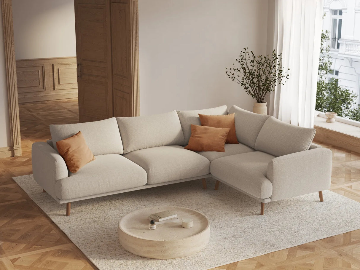 Naomi 4-Sitzer Ecksofa, Rechte Seite, aus Samt oder Strukturstoff, 280x195 cm von Micadoni – Bild 2