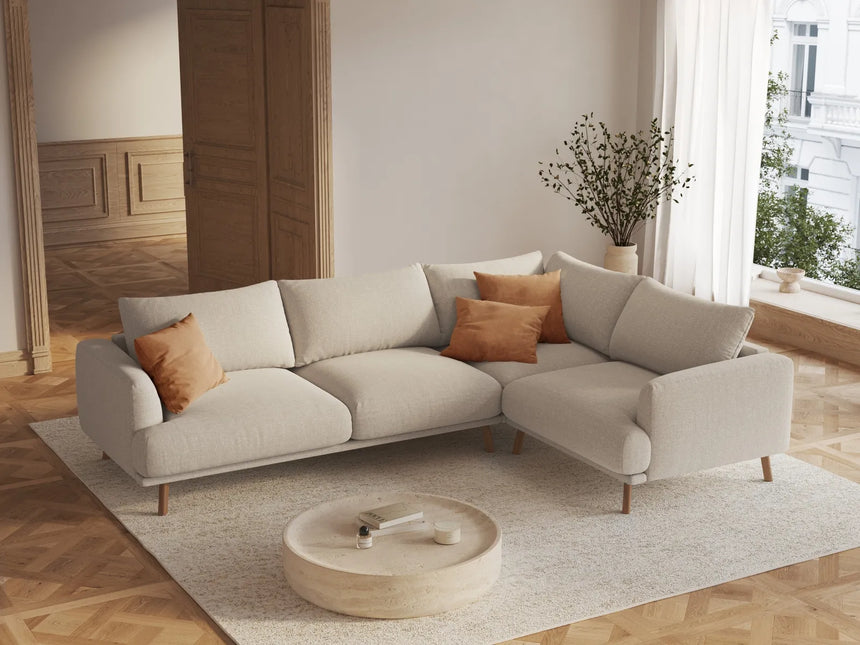 Naomi 4-Sitzer Ecksofa, Rechte Seite, aus Samt oder Strukturstoff, 280x195 cm von Micadoni – Bild 2