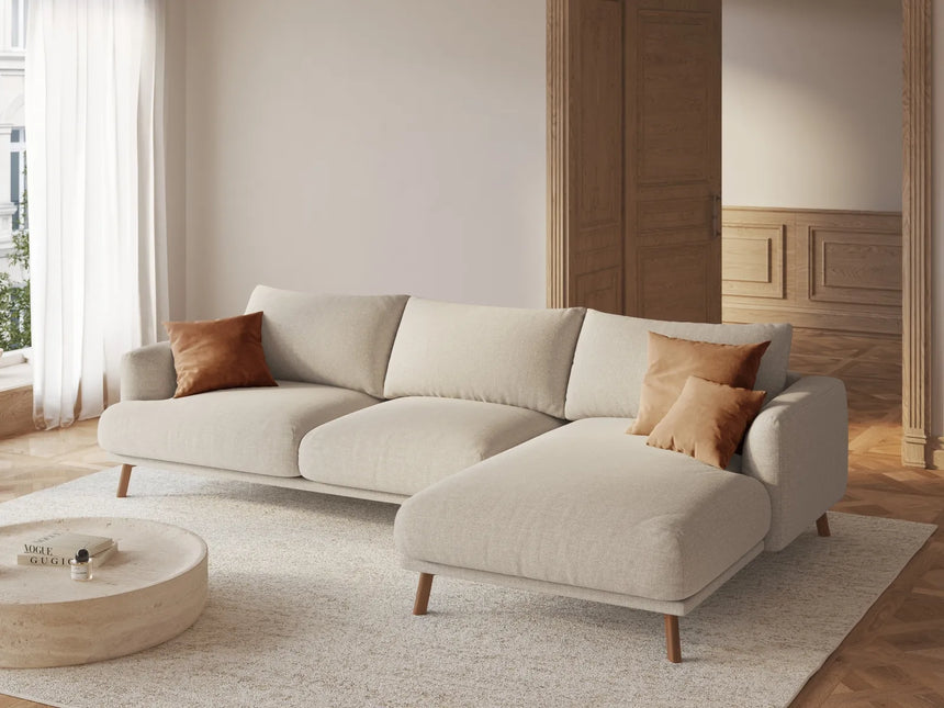 Naomi 4-Sitzer Ecksofa, Rechte Seite, aus Samt oder Strukturstoff, 285x170 cm von Micadoni – Bild 2