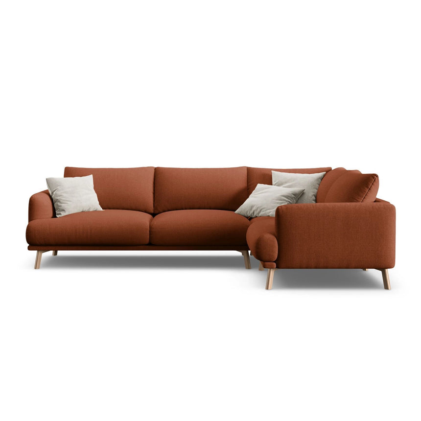 Naomi 4-Sitzer Ecksofa, Rechte Seite, aus Strukturierter Stoff in Brick (Liberty 9), 280x195 cm von Micadoni – Bild 1