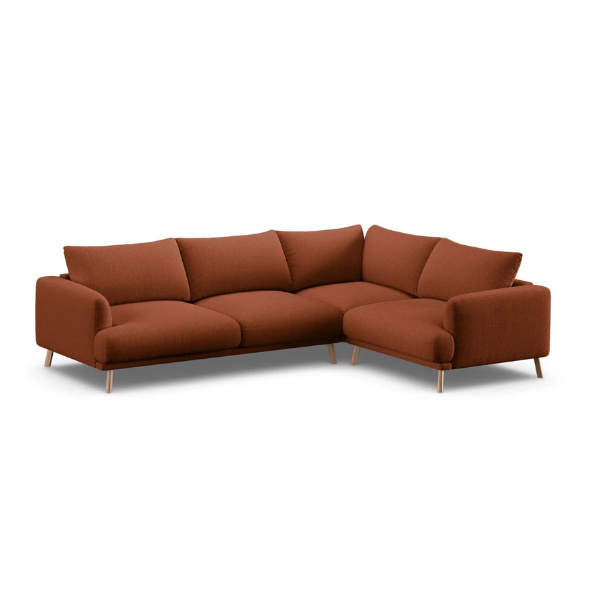 Naomi 4-Sitzer Ecksofa, Rechte Seite, aus Strukturierter Stoff in Brick (Liberty 9), 280x195 cm von Micadoni – Bild 4