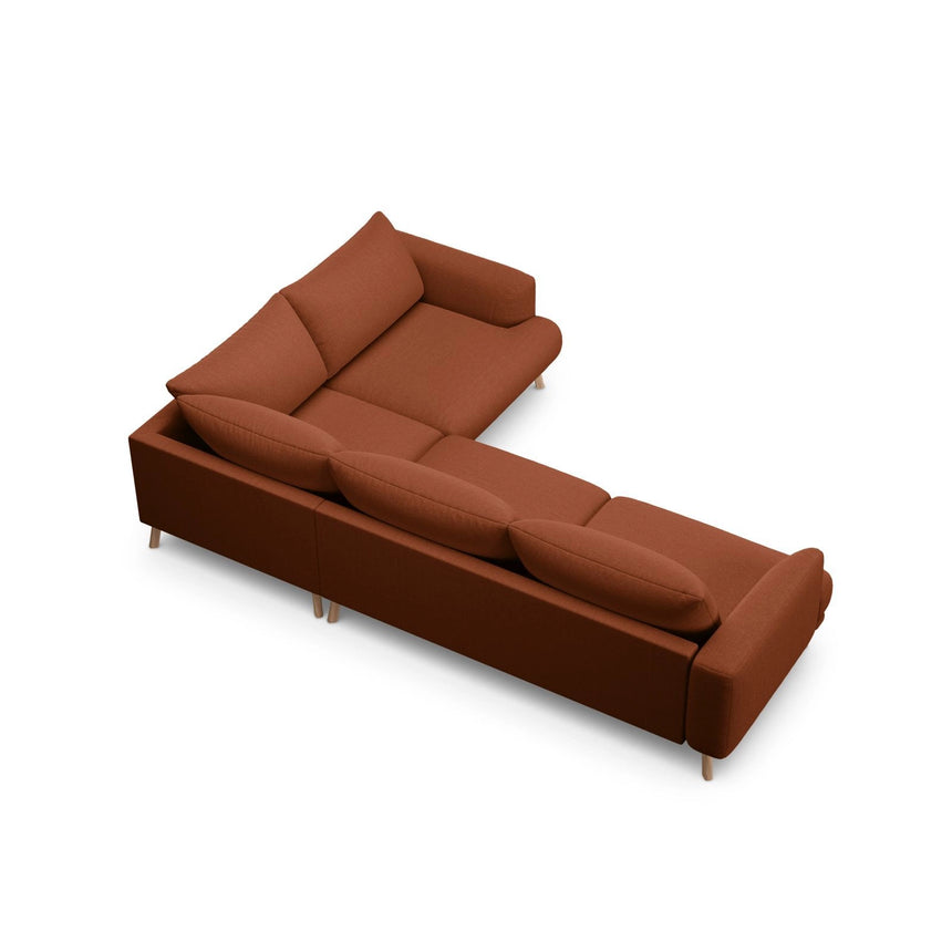 Naomi 4-Sitzer Ecksofa, Rechte Seite, aus Strukturierter Stoff in Brick (Liberty 9), 280x195 cm von Micadoni – Bild 5