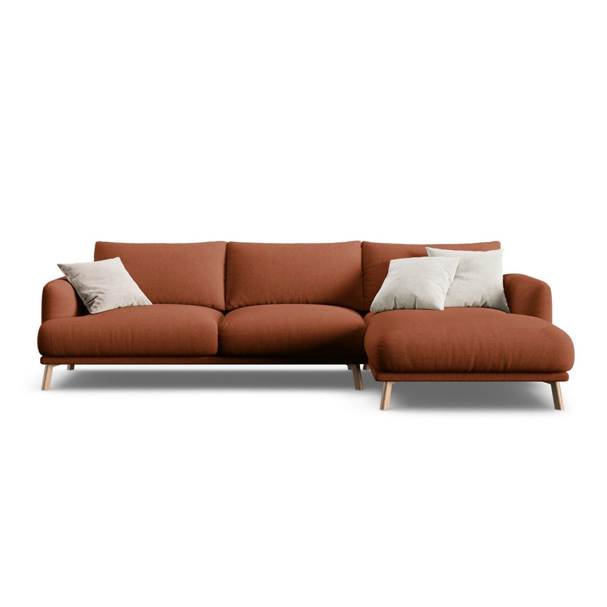 Naomi 4-Sitzer Ecksofa, Rechte Seite, aus Strukturierter Stoff in Brick (Liberty 9), 285x170 cm von Micadoni – Bild 1