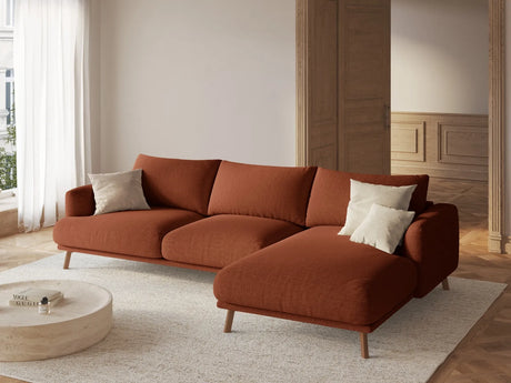 Naomi 4-Sitzer Ecksofa, Rechte Seite, aus Strukturierter Stoff in Brick (Liberty 9), 285x170 cm von Micadoni – Bild 2