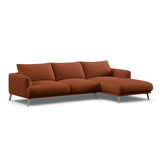 Naomi 4-Sitzer Ecksofa, Rechte Seite, aus Strukturierter Stoff in Brick (Liberty 9), 285x170 cm von Micadoni – Bild 4