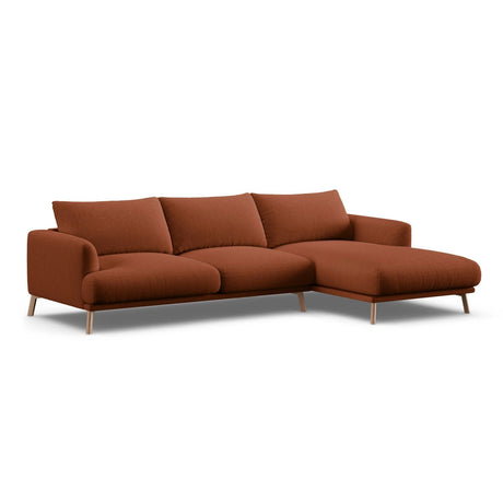 Naomi 4-Sitzer Ecksofa, Rechte Seite, aus Strukturierter Stoff in Brick (Liberty 9), 285x170 cm von Micadoni – Bild 4
