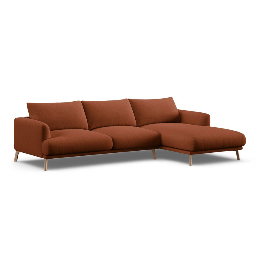 Naomi 4-Sitzer Ecksofa, Rechte Seite, aus Strukturierter Stoff in Brick (Liberty 9), 285x170 cm von Micadoni – Bild 4