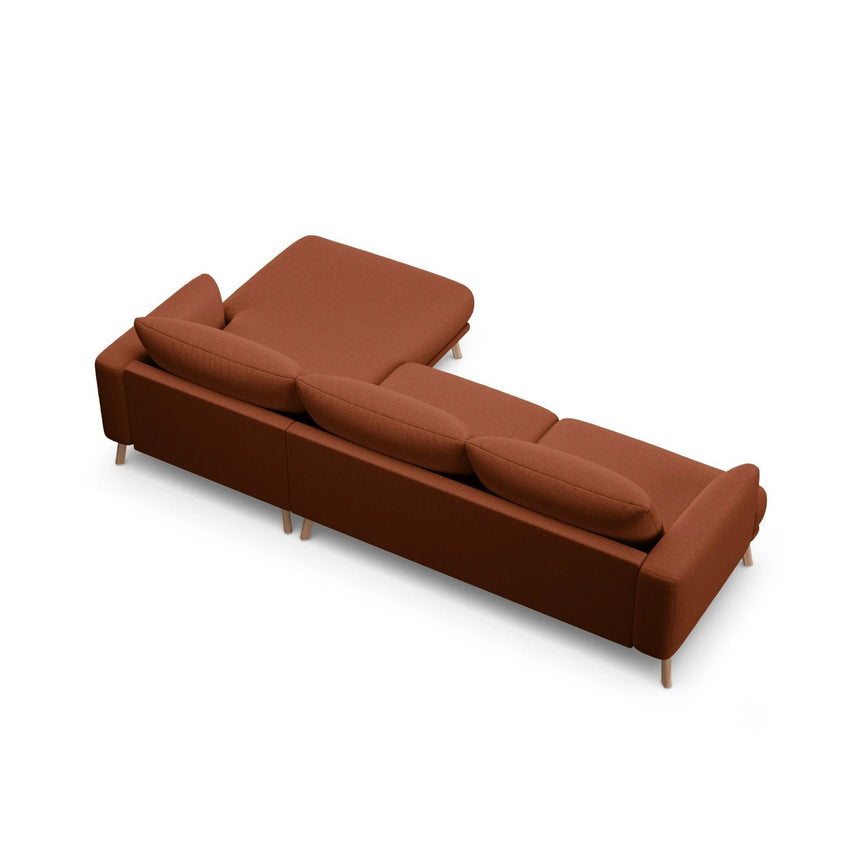 Naomi 4-Sitzer Ecksofa, Rechte Seite, aus Strukturierter Stoff in Brick (Liberty 9), 285x170 cm von Micadoni – Bild 5