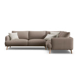 Naomi 4-Sitzer Ecksofa, Rechte Seite, aus Strukturierter Stoff in Cappuccino (Liberty 5), 280x195 cm von Micadoni – Bild 1