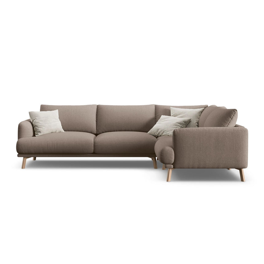 Naomi 4-Sitzer Ecksofa, Rechte Seite, aus Strukturierter Stoff in Cappuccino (Liberty 5), 280x195 cm von Micadoni – Bild 1