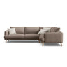 Naomi 4-Sitzer Ecksofa, Rechte Seite, aus Strukturierter Stoff in Cappuccino (Liberty 5), 280x195 cm von Micadoni – Bild 1