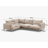 Naomi 4-Sitzer Ecksofa, Rechte Seite, aus Strukturierter Stoff in Cappuccino (Liberty 5), 280x195 cm von Micadoni – Bild 3