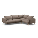 Naomi 4-Sitzer Ecksofa, Rechte Seite, aus Strukturierter Stoff in Cappuccino (Liberty 5), 280x195 cm von Micadoni – Bild 4