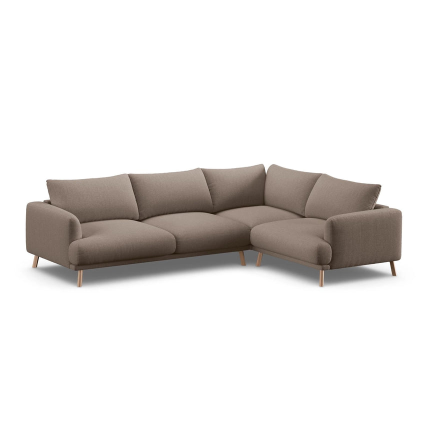 Naomi 4-Sitzer Ecksofa, Rechte Seite, aus Strukturierter Stoff in Cappuccino (Liberty 5), 280x195 cm von Micadoni – Bild 4
