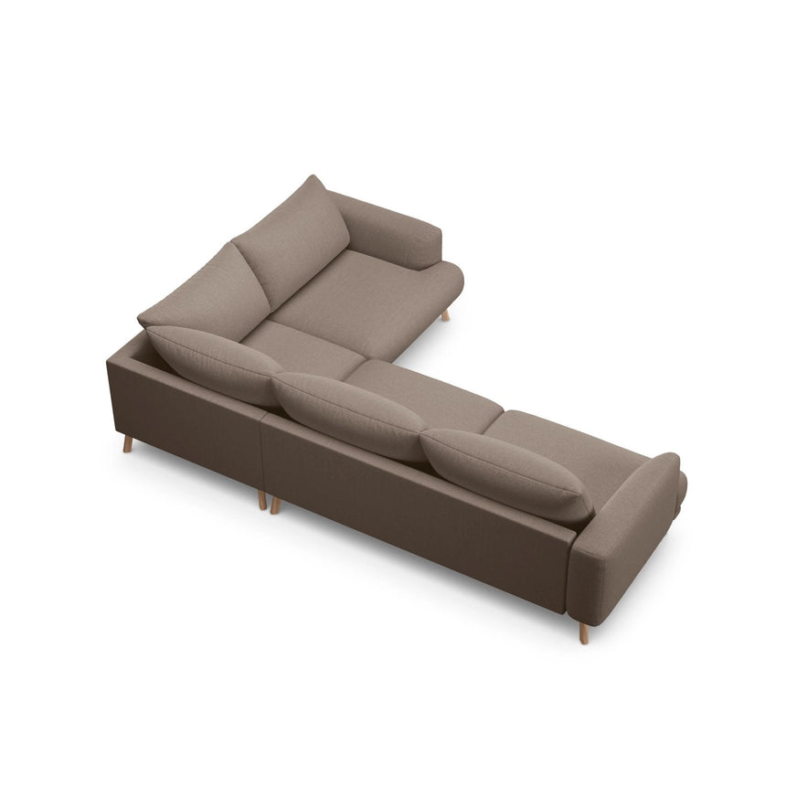 Naomi 4-Sitzer Ecksofa, Rechte Seite, aus Strukturierter Stoff in Cappuccino (Liberty 5), 280x195 cm von Micadoni – Bild 5