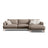 Naomi 4-Sitzer Ecksofa, Rechte Seite, aus Strukturierter Stoff in Cappuccino (Liberty 5), 285x170 cm von Micadoni – Bild 1