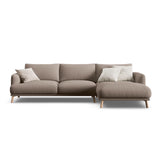 Naomi 4-Sitzer Ecksofa, Rechte Seite, aus Strukturierter Stoff in Cappuccino (Liberty 5), 285x170 cm von Micadoni – Bild 1