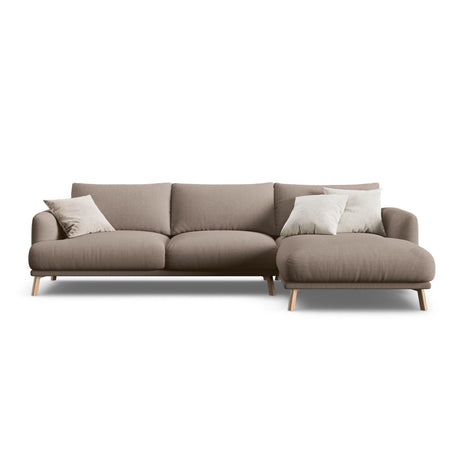 Naomi 4-Sitzer Ecksofa, Rechte Seite, aus Strukturierter Stoff in Cappuccino (Liberty 5), 285x170 cm von Micadoni – Bild 1
