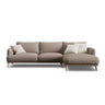 Naomi 4-Sitzer Ecksofa, Rechte Seite, aus Strukturierter Stoff in Cappuccino (Liberty 5), 285x170 cm von Micadoni – Bild 1