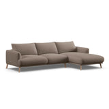 Naomi 4-Sitzer Ecksofa, Rechte Seite, aus Strukturierter Stoff in Cappuccino (Liberty 5), 285x170 cm von Micadoni – Bild 4