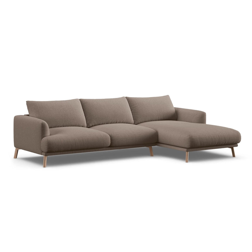 Naomi 4-Sitzer Ecksofa, Rechte Seite, aus Strukturierter Stoff in Cappuccino (Liberty 5), 285x170 cm von Micadoni – Bild 4