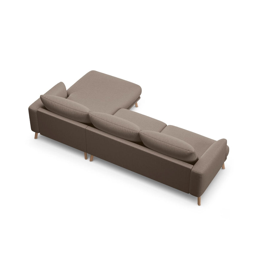 Naomi 4-Sitzer Ecksofa, Rechte Seite, aus Strukturierter Stoff in Cappuccino (Liberty 5), 285x170 cm von Micadoni – Bild 5