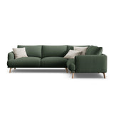 Naomi 4-Sitzer Ecksofa, Rechte Seite, aus Strukturierter Stoff in Moosgrün (Liberty 12), 280x195 cm von Micadoni – Bild 1