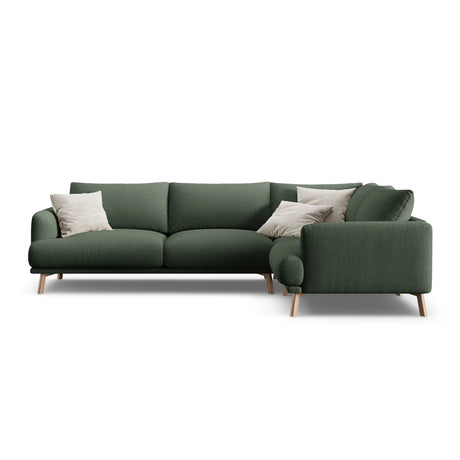 Naomi 4-Sitzer Ecksofa, Rechte Seite, aus Strukturierter Stoff in Moosgrün (Liberty 12), 280x195 cm von Micadoni – Bild 1