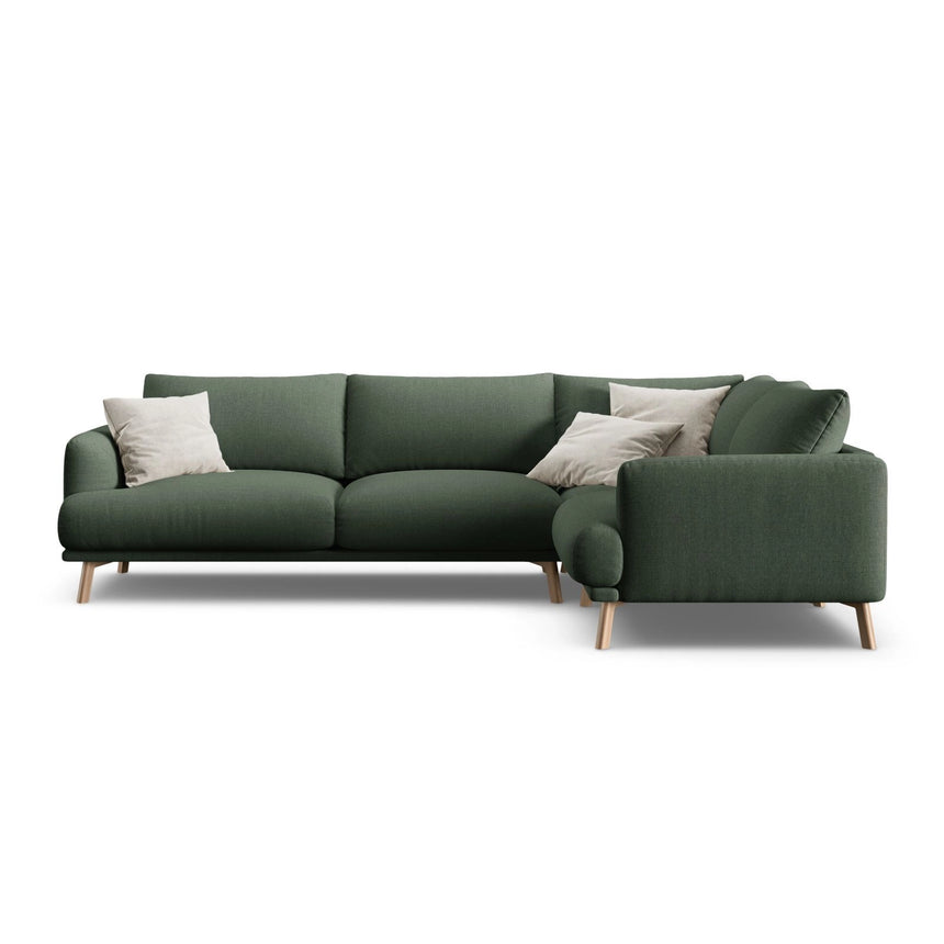 Naomi 4-Sitzer Ecksofa, Rechte Seite, aus Strukturierter Stoff in Moosgrün (Liberty 12), 280x195 cm von Micadoni – Bild 1